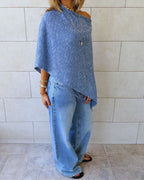 Blue Sunwashed Riviera Poncho
