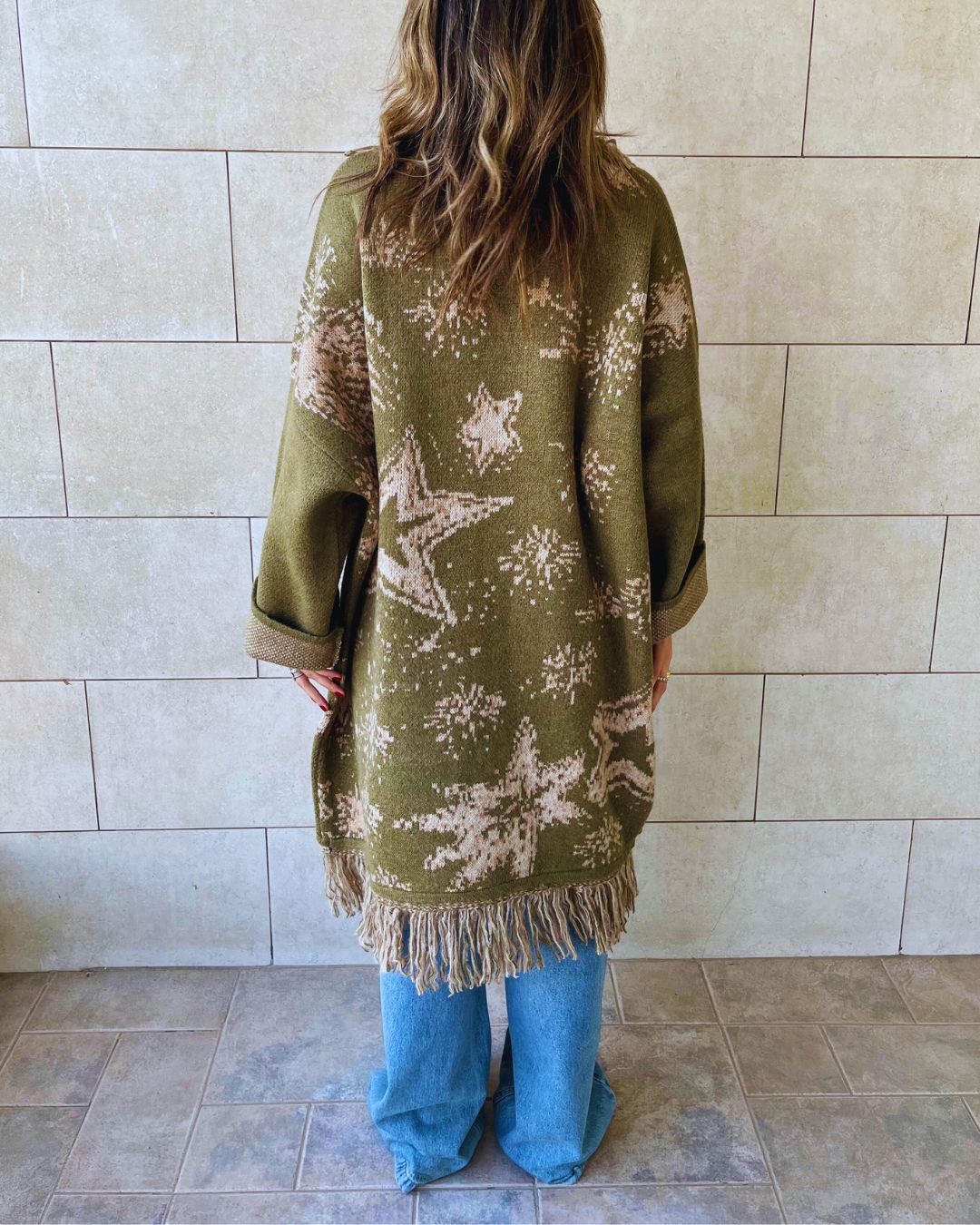 Olive Nordic Star Cardigan