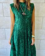 Green Soft Velvet Maxi Dress