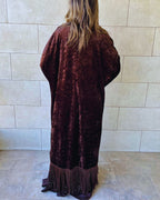 Brown Velvet Fringe Kimono