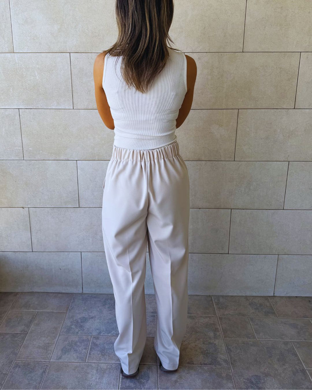 Beige Frillu Signature Pants