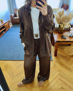 Brown Striped Satin Eclipse Set