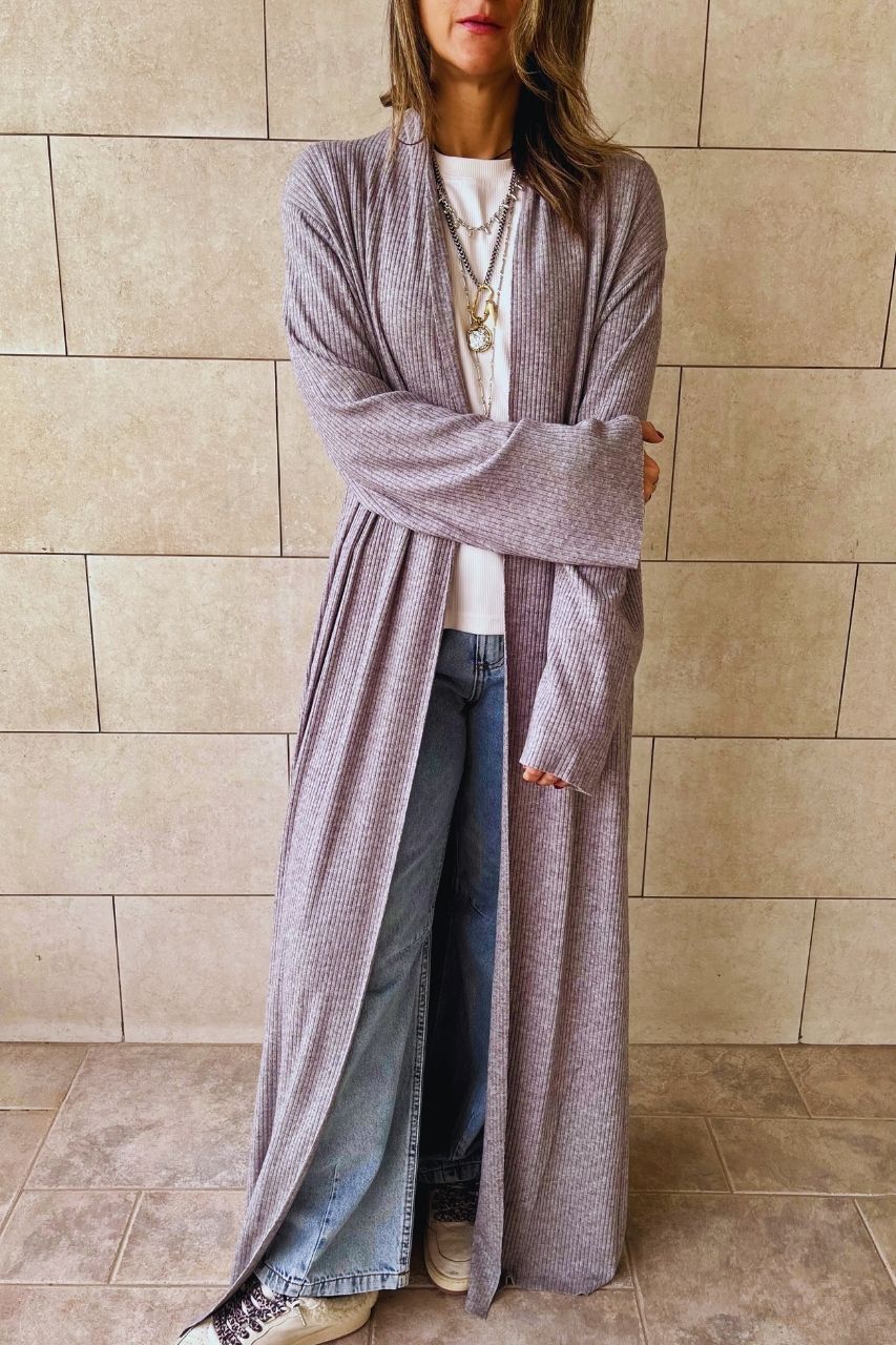 Grey Stay In Knit Cardigan