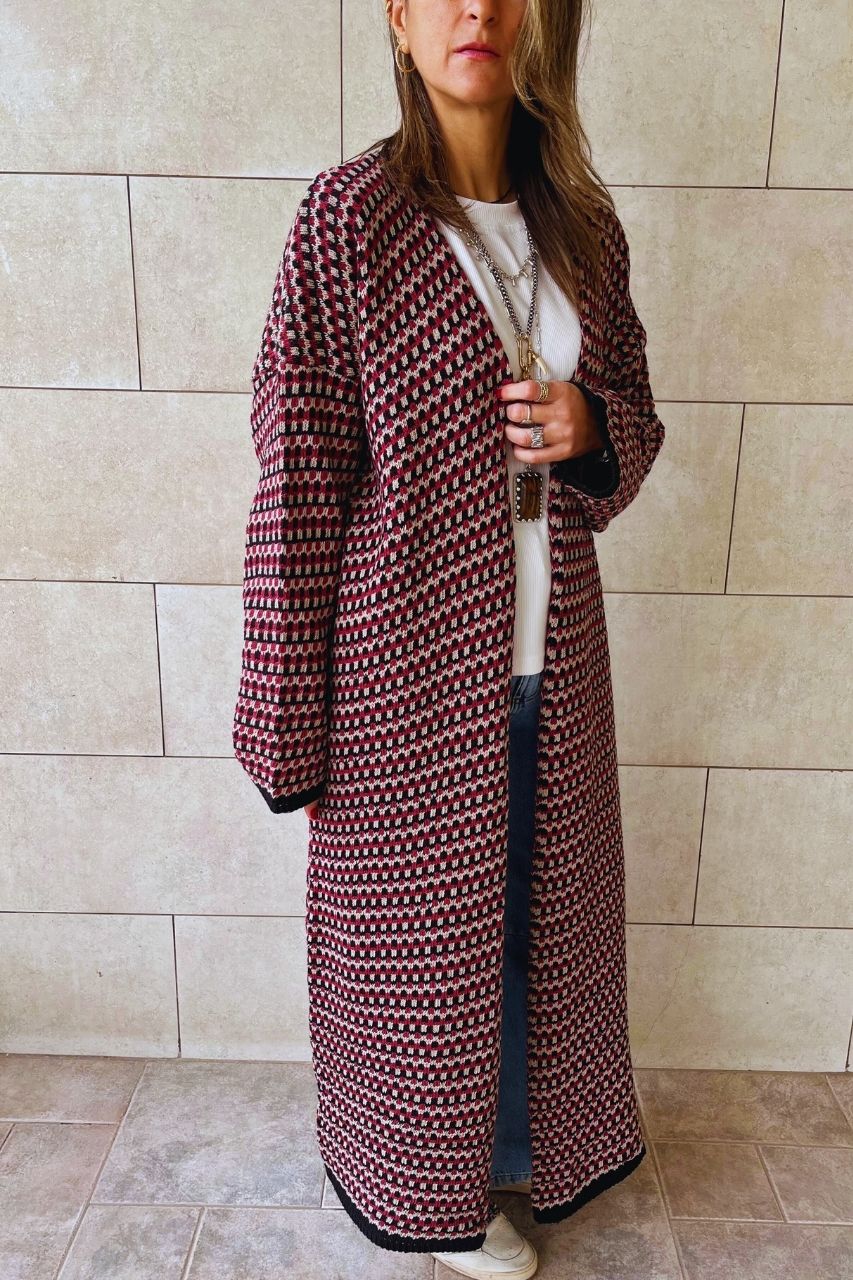 Burgundy Iconic Heavy Cardigan