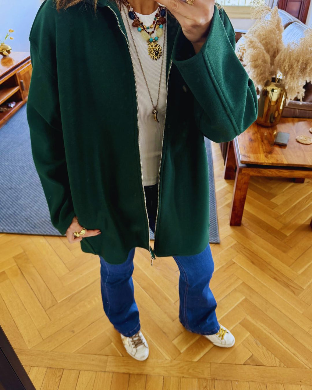 Green Cool Weather Zip Up