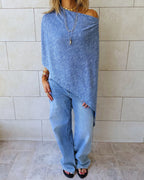 Blue Sunwashed Riviera Poncho