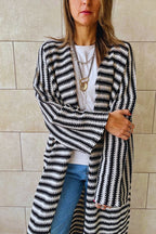 Black Refined Line Cardigan