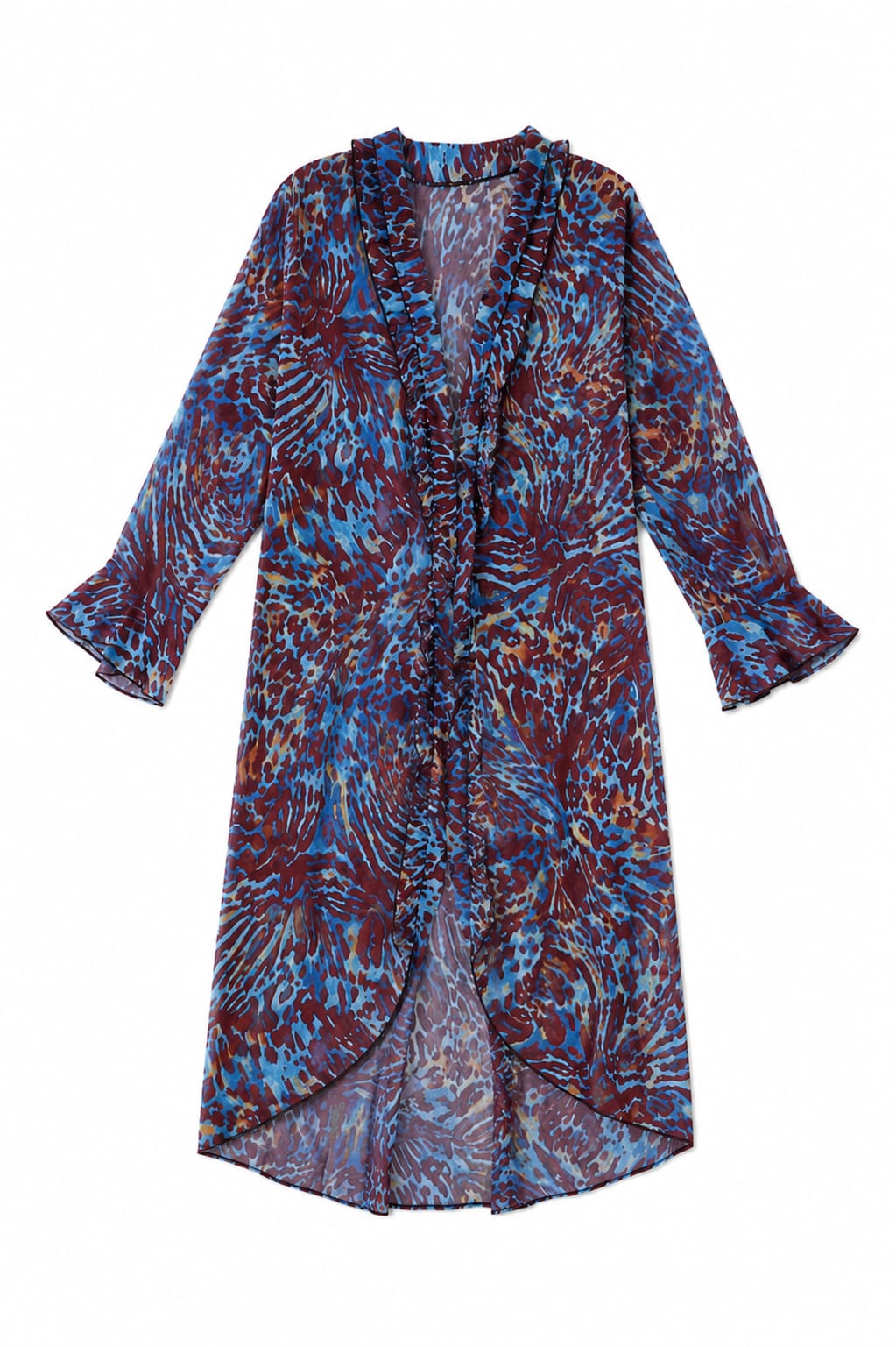 Indigo Safari Ruffle Dress