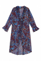 Indigo Safari Ruffle Dress