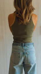 Olive 101 interknit Colorblock Top