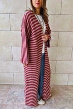 Burgundy Refined Line Cardigan