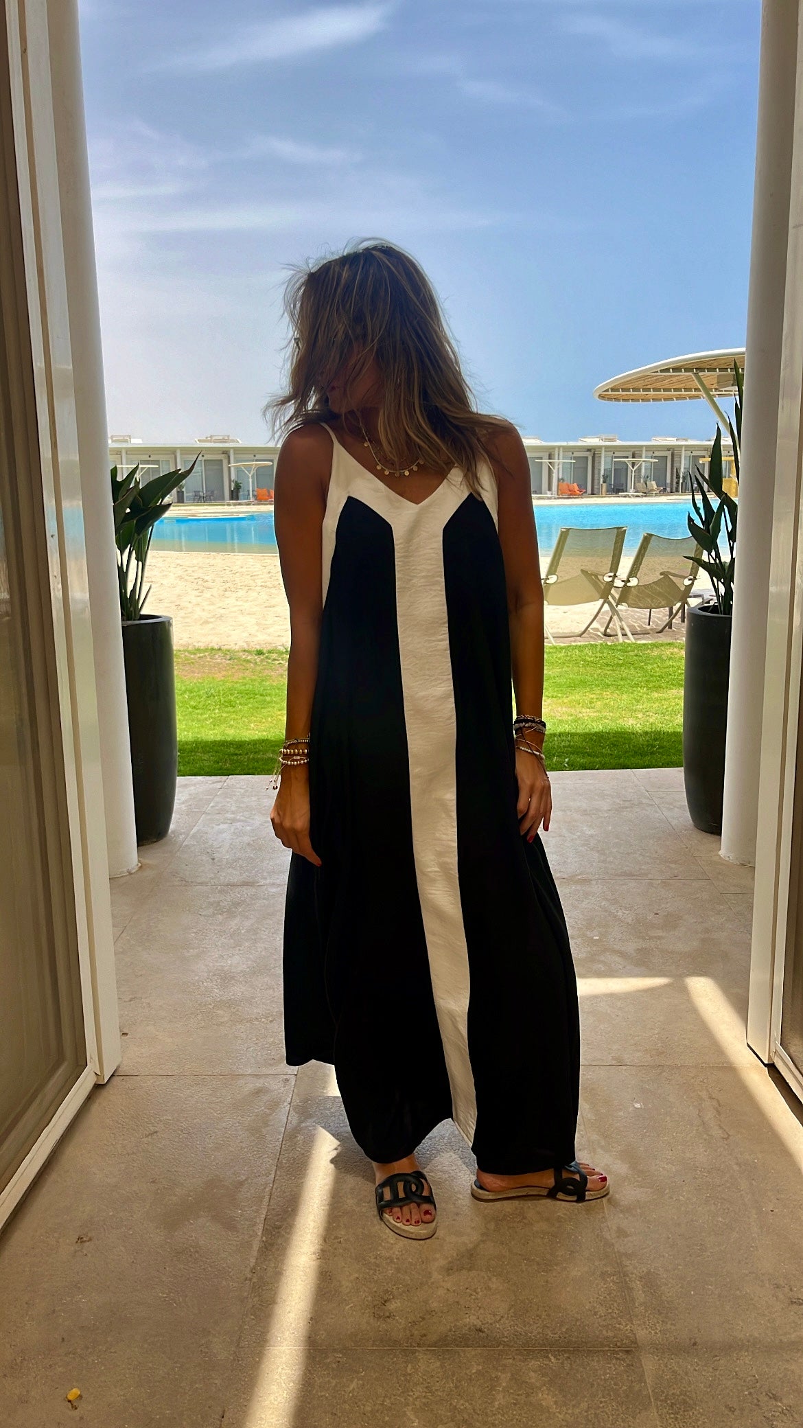 Black Monaco Middle Line Dress