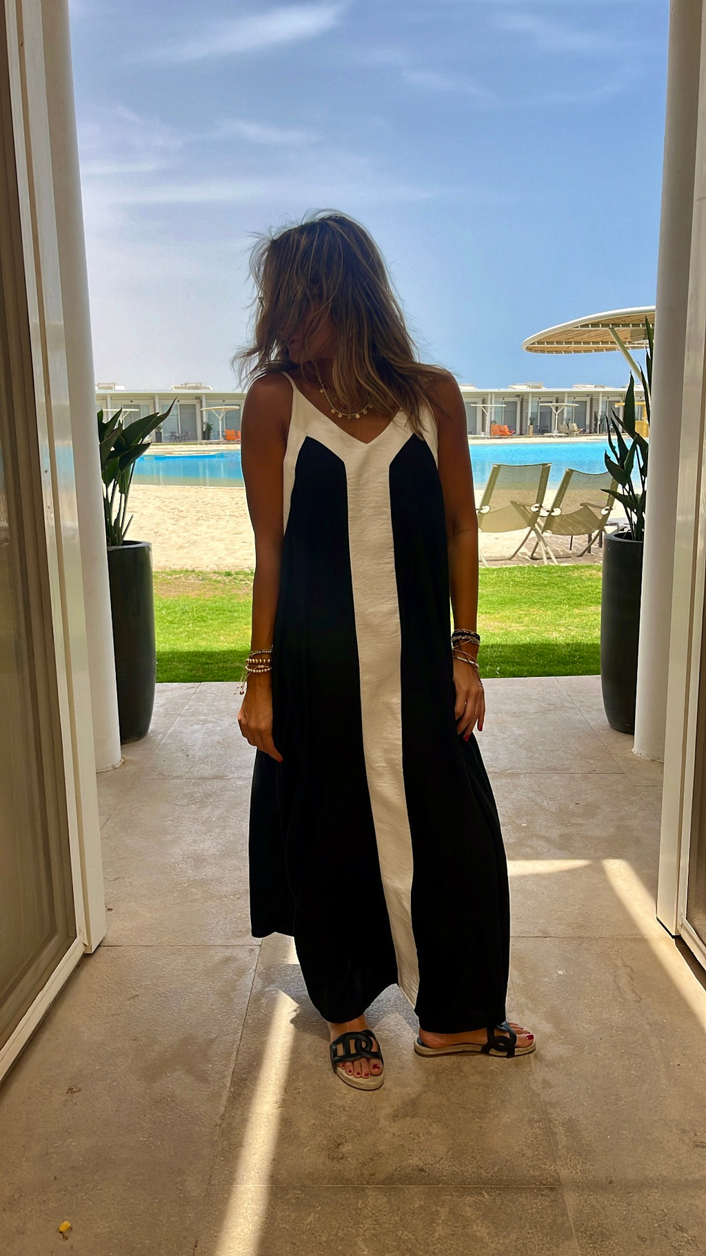 Black Monaco Middle Line Dress