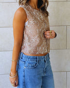 Cafe Statement Embroidery Vest