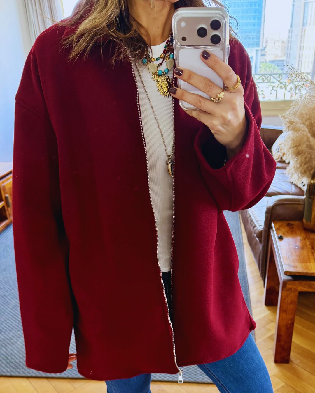 Burgundy Cool Weather Zip Up