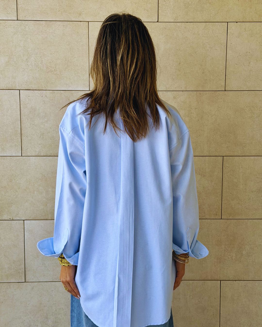 Baby Blue Boyfriend Oxford  Shirt