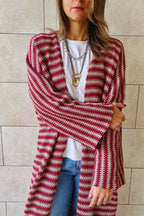 Burgundy Refined Line Cardigan