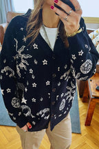 Black Midnight Constellation Cardigan