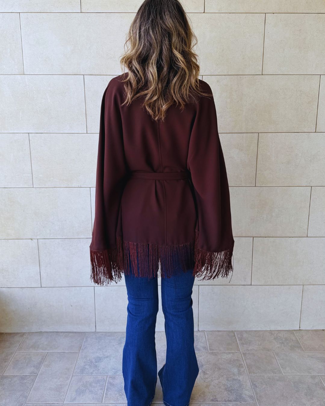 Brown Drifter Fringe Cape