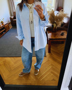 Baby Blue Boyfriend Oxford  Shirt