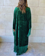 Green Velvet Fringe Kimono