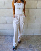 Beige Frillu Signature Pants