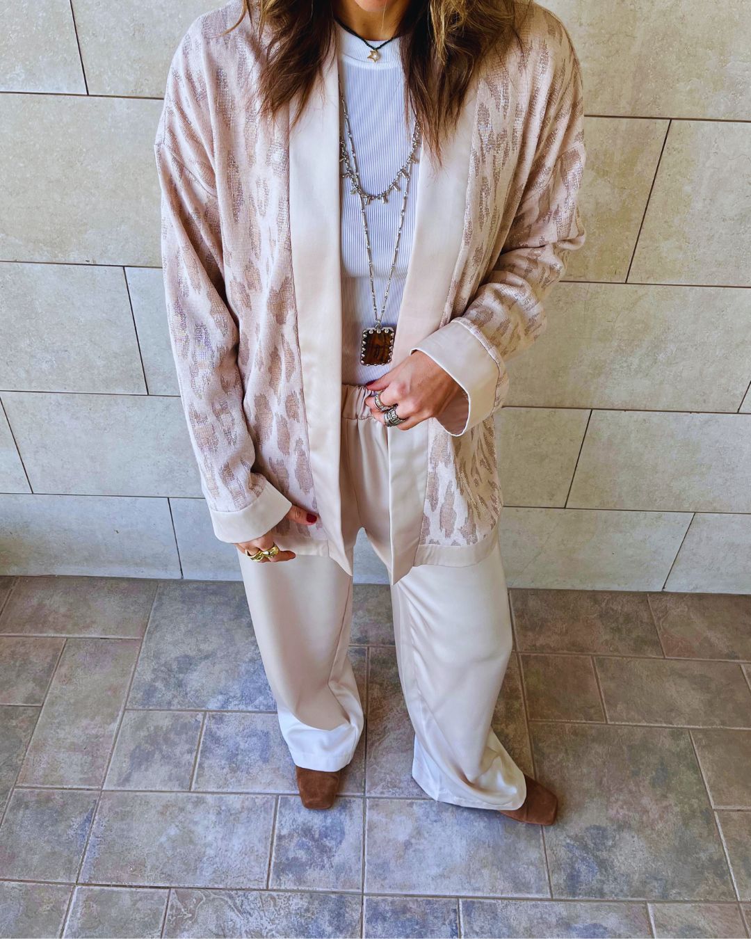 Beige Between Moments Kimono