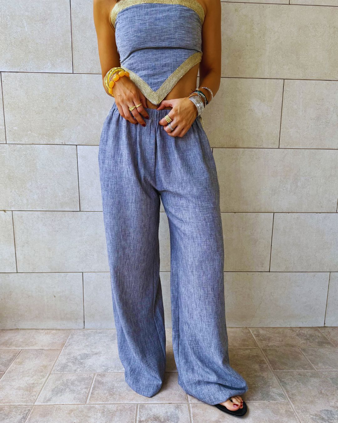 Golden Grey Edge Pants