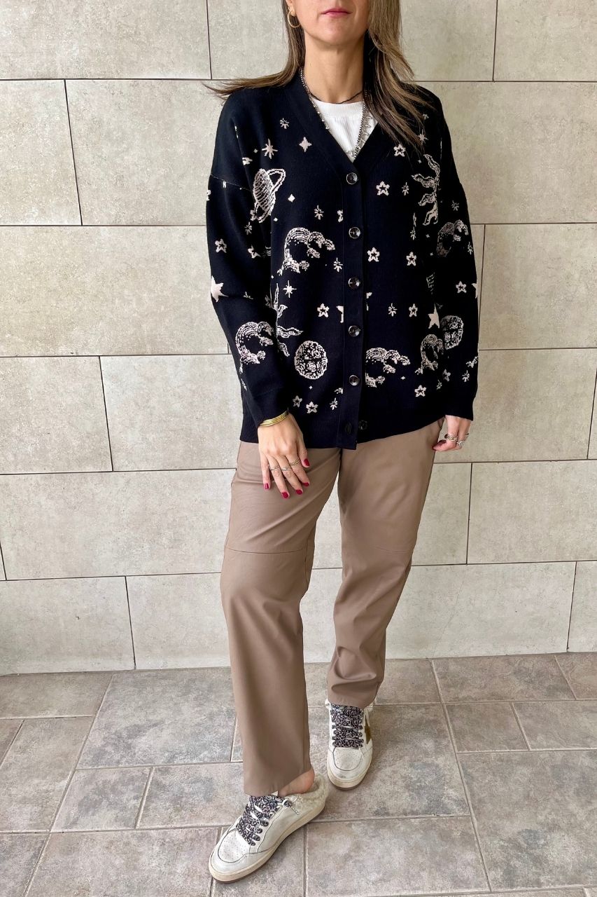 Black Midnight Constellation Cardigan