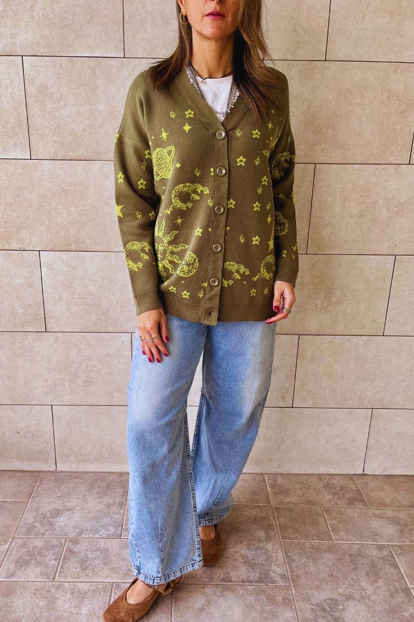 Olive Midnight Constellation Cardigan
