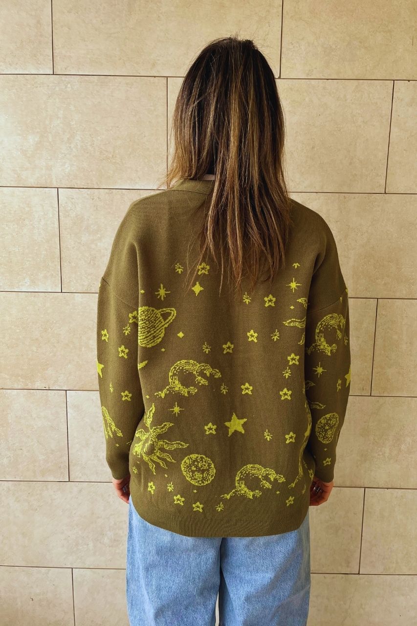 Olive Midnight Constellation Cardigan