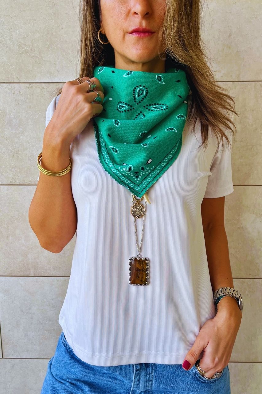 Green Cult-Favorite Knit Bandana Scarf