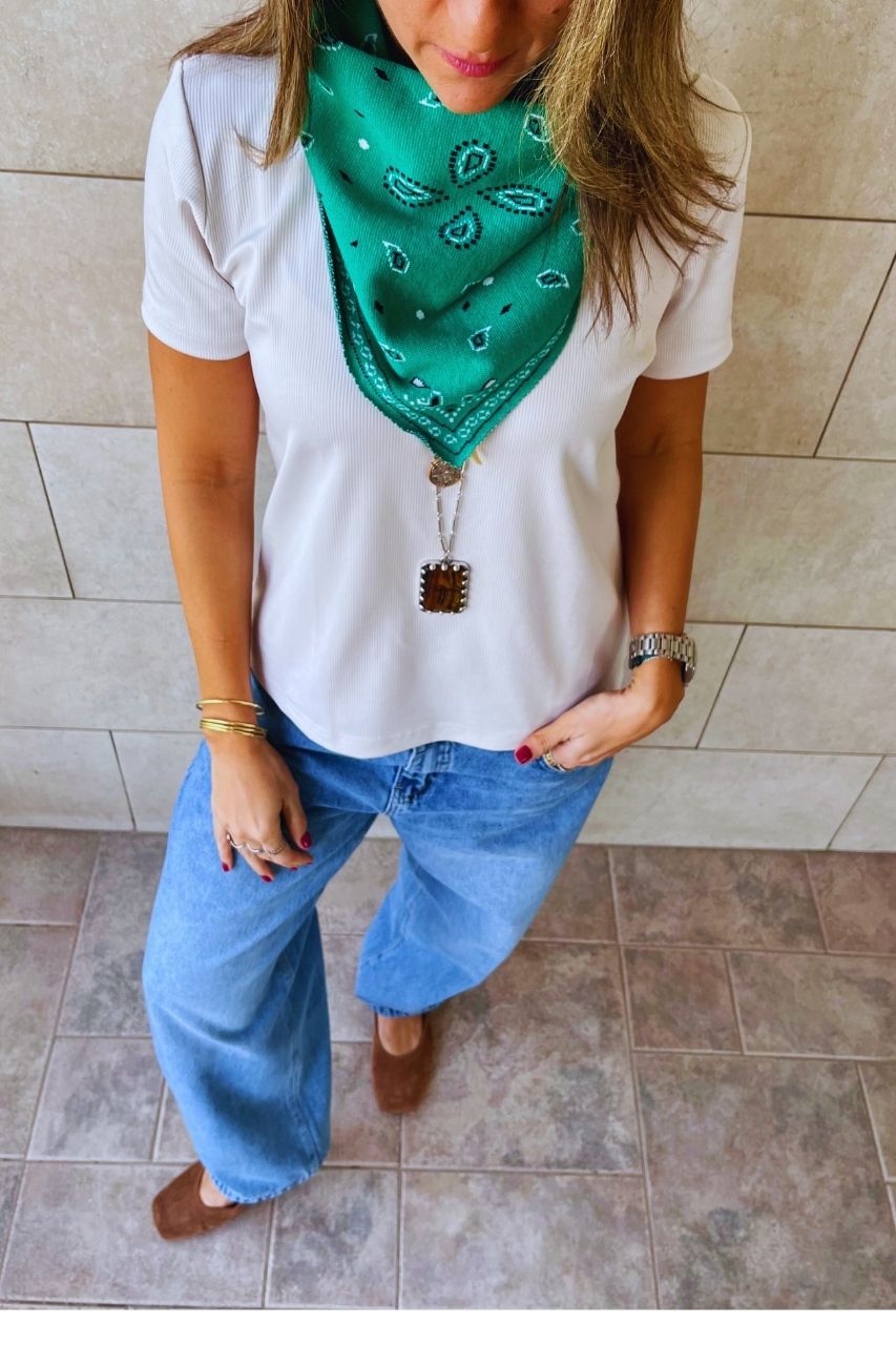 Green Cult-Favorite Knit Bandana Scarf