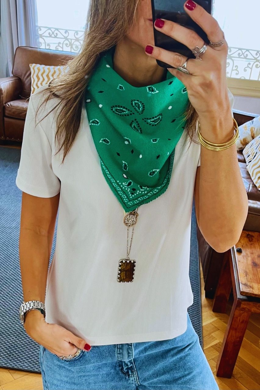 Green Cult-Favorite Knit Bandana Scarf