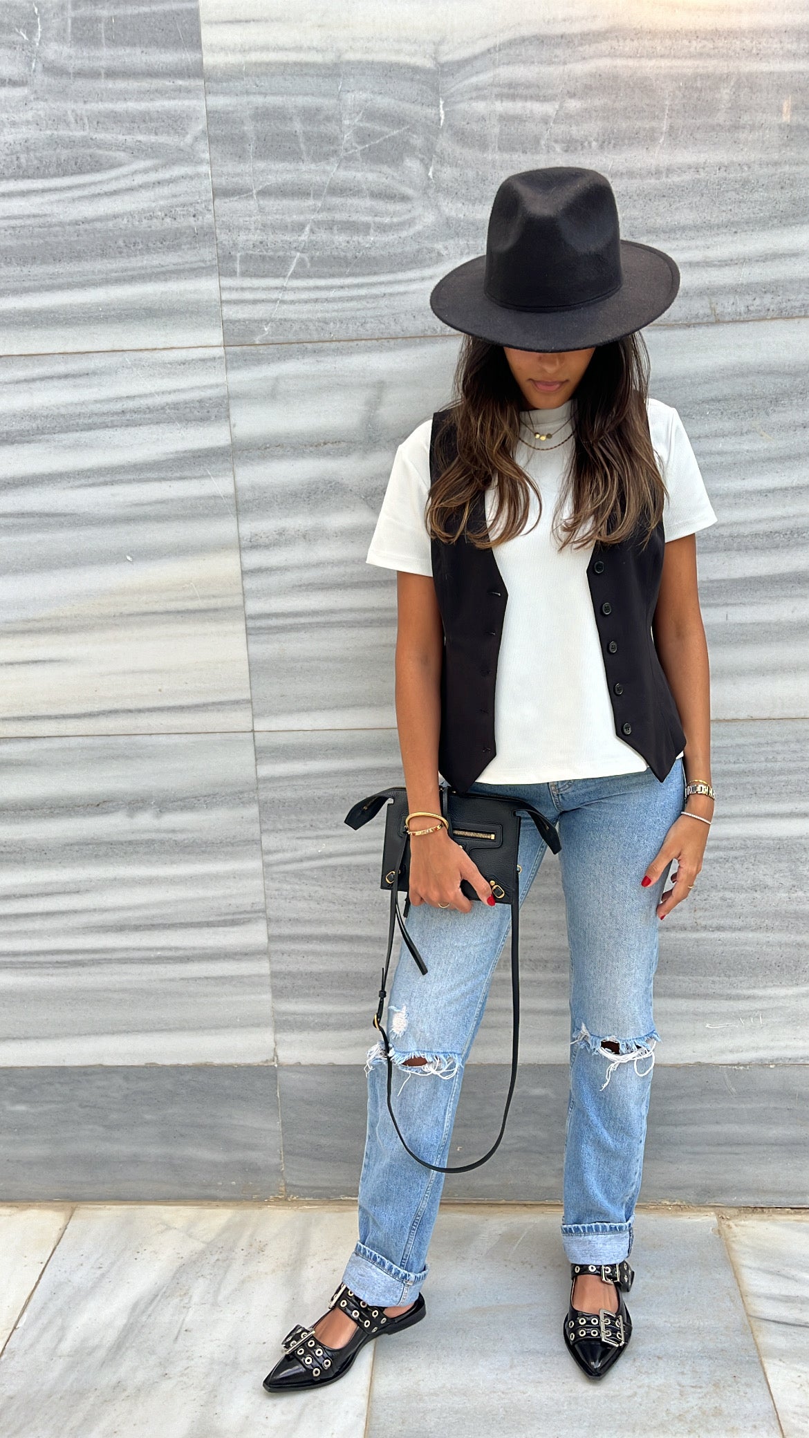 White Ribbed Essential Jersey Tee