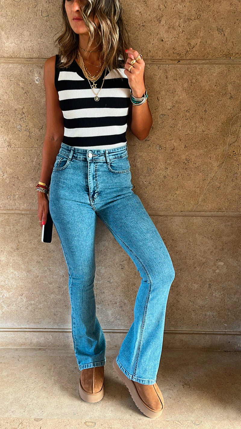 White Striped Tank Top