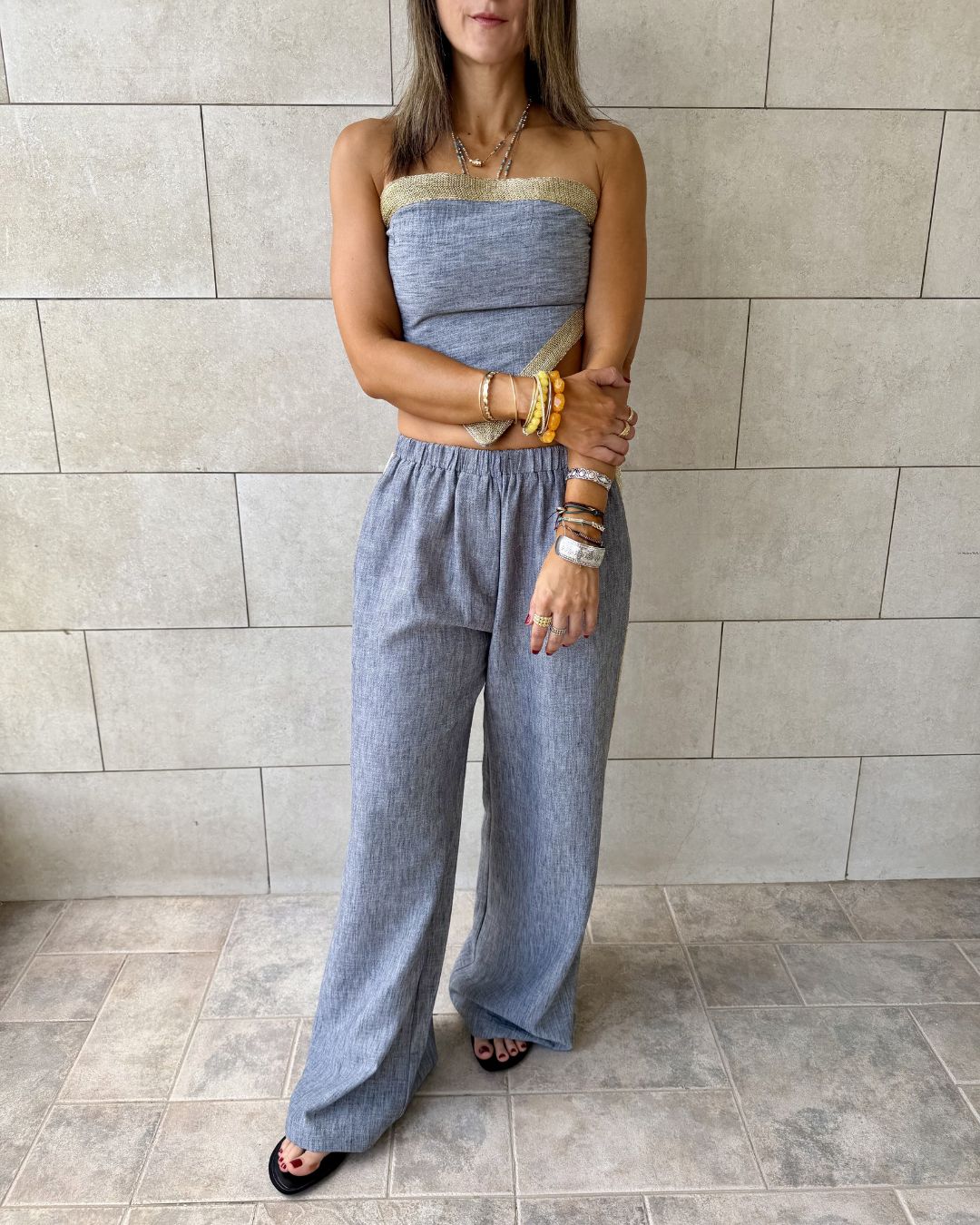 Golden Grey Edge Pants