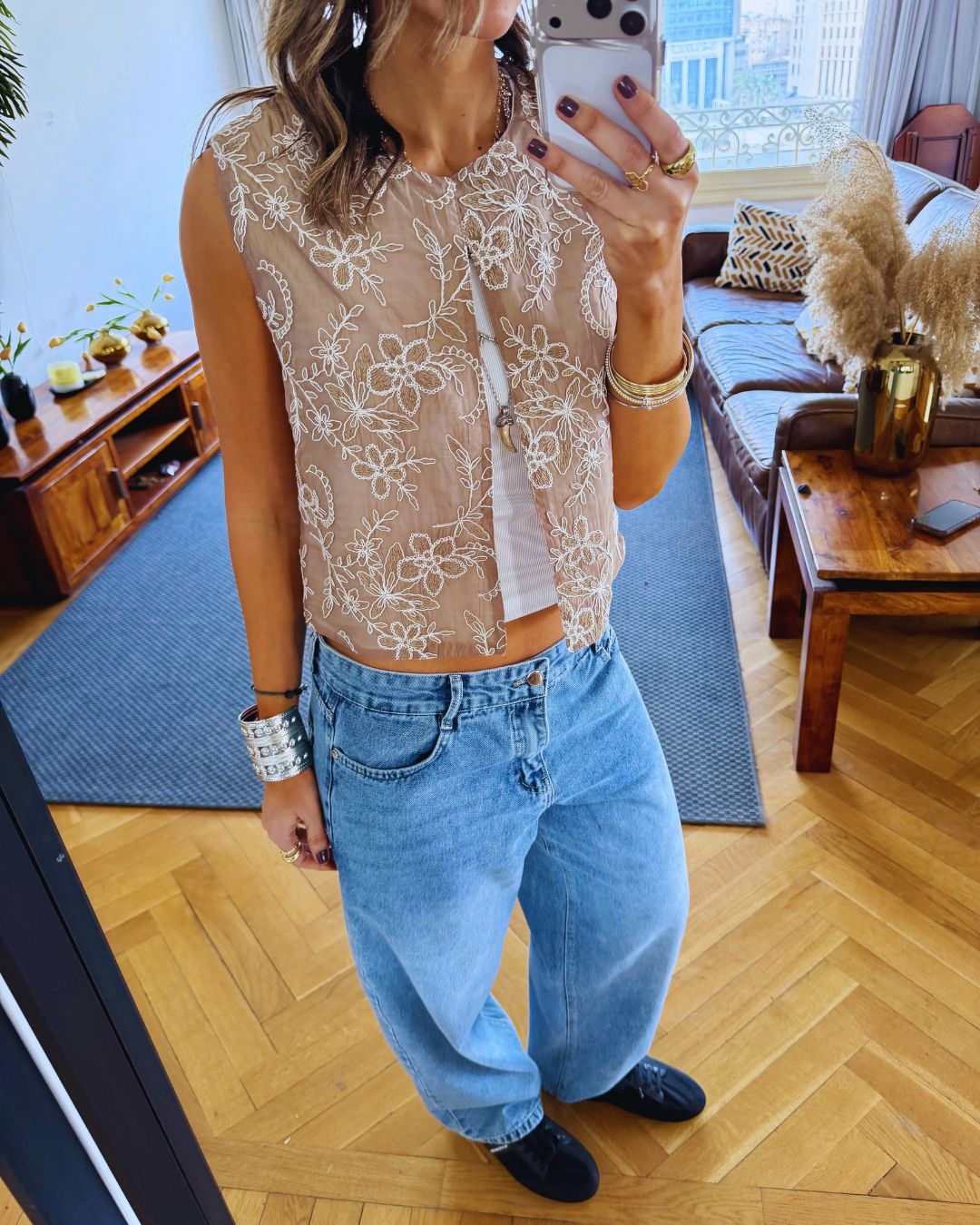 Cafe Statement Embroidery Vest