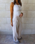 Beige Frillu Signature Pants