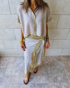 Golden Edge Wrap Skirt