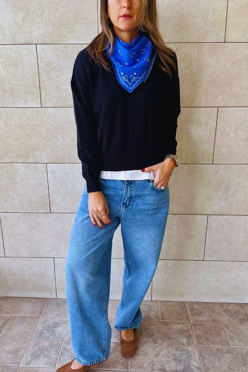 Electric Blue Cult-Favorite Knit Bandana Scarf