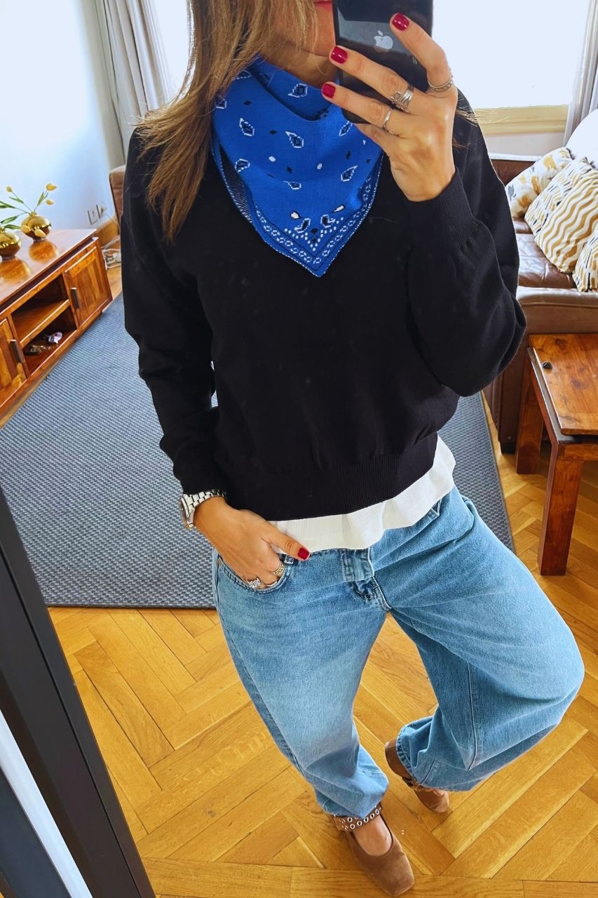 Electric Blue Cult-Favorite Knit Bandana Scarf