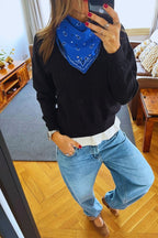 Electric Blue Cult-Favorite Knit Bandana Scarf