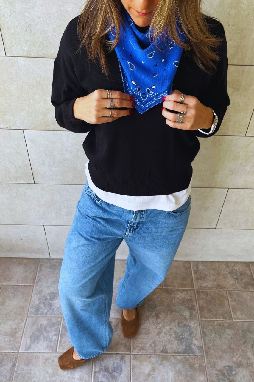 Electric Blue Cult-Favorite Knit Bandana Scarf