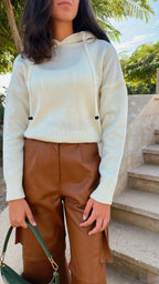 Ivory Hooded Pullover