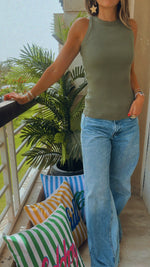 Olive 101 Interknit Racer Top