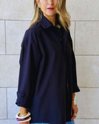 Black Oversized Poplin Shirt