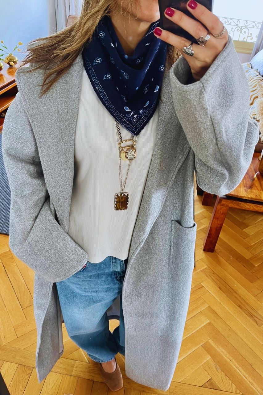 Navy Cult-Favorite Knit Bandana Scarf