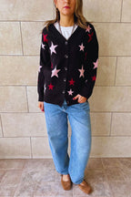 Black Star struck Knit Cardigan