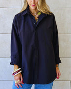 Black Oversized Poplin Shirt